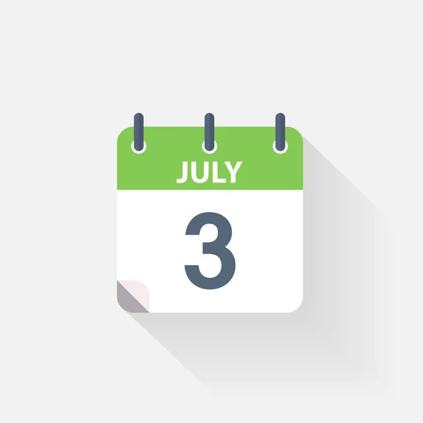 Július 3-i naptár ikonra — Stock Vector