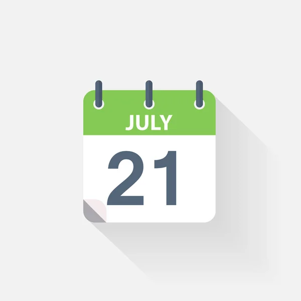 21 lipca ikonę kalendarza — Wektor stockowy