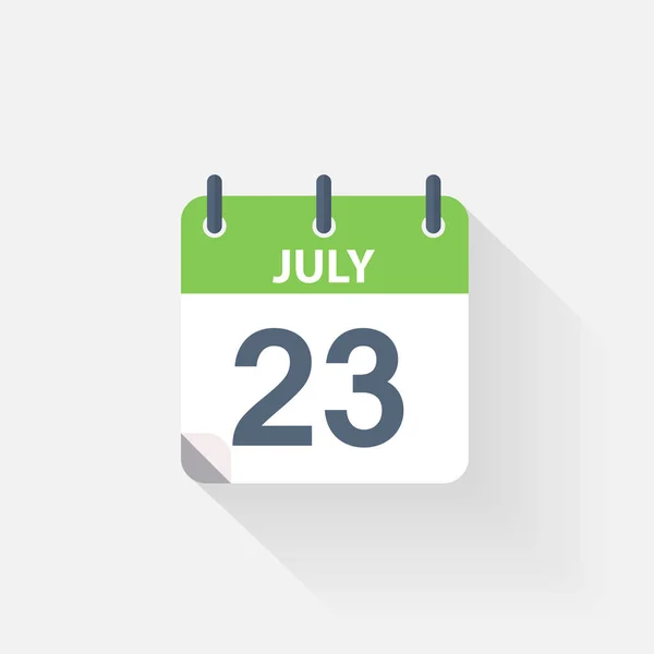 Het pictogram van de kalender van 23 juli — Stockvector