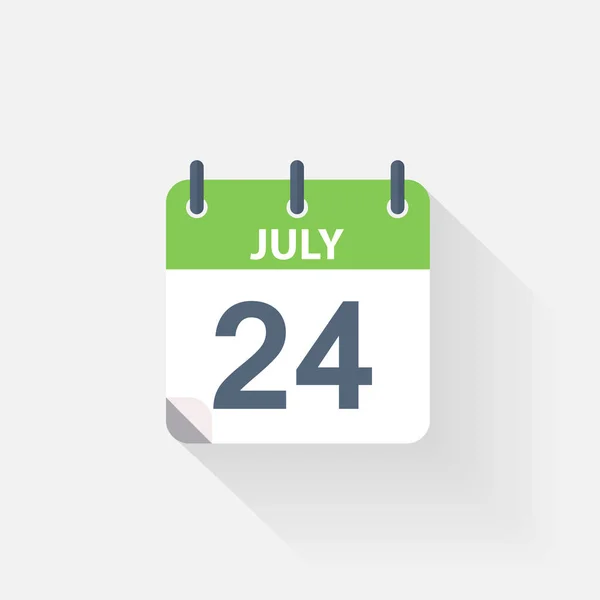 24 Ιουλίου εικονίδιο ημερολογίου — Διανυσματικό Αρχείο