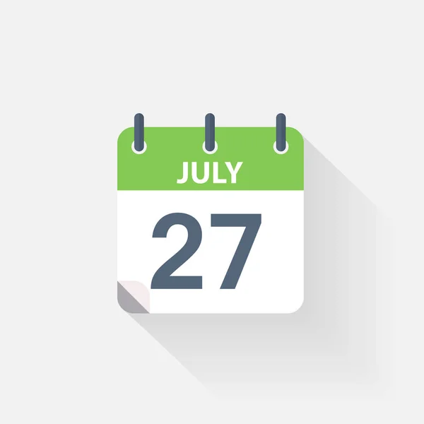 7 月 27 日カレンダー アイコン — ストックベクタ