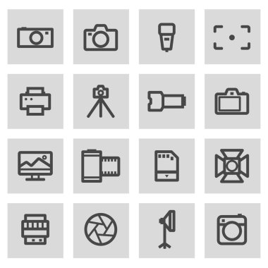 Vektör hat kamera Icons set