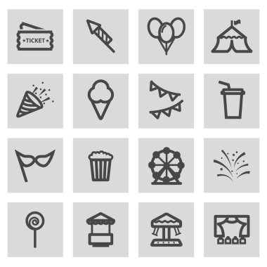 Vektör hat karnaval Icons set