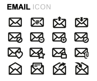 Vektör hat e-posta Icons set