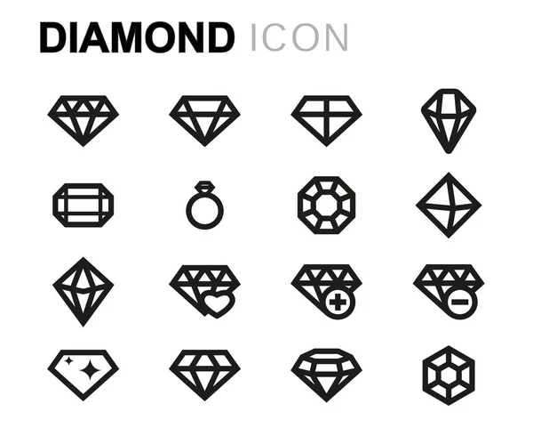 Vektorlinie Diamant-Symbole gesetzt — Stockvektor