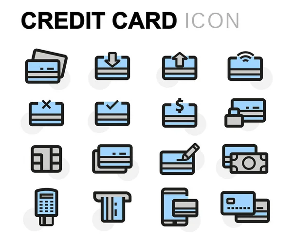 Vector platte creditcard pictogrammen instellen — Stockvector