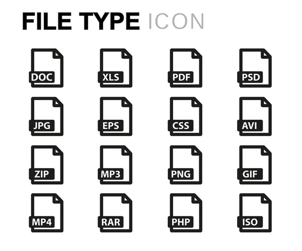 Vektör hat dosya türü Icons set — Stok Vektör