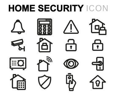 Vektör hat ev güvenlik Icons set