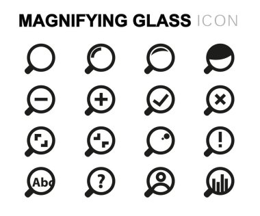 Vektör hat Büyüteç Icons set