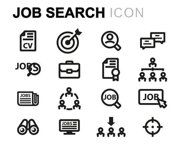 Vektor sorban állás keresés ikonok beállítása — Stock Vector