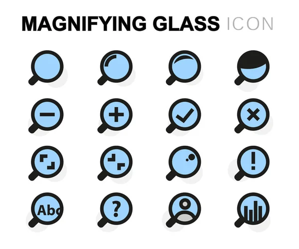 ベクトル フラット虫眼鏡アイコンを設定 — ストックベクタ