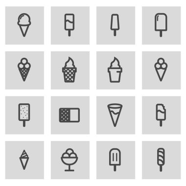 Vektör hat dondurma Icons set
