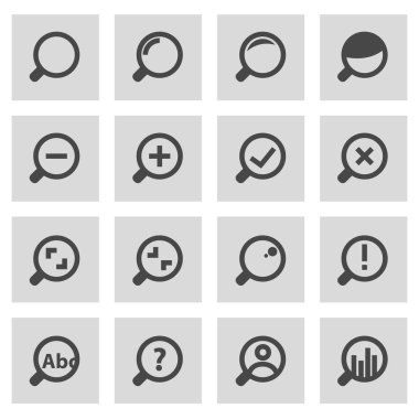 Vektör hat Büyüteç Icons set