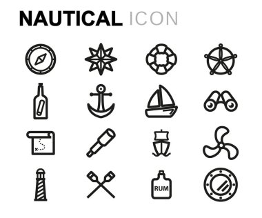 Vektör hat deniz Icons set