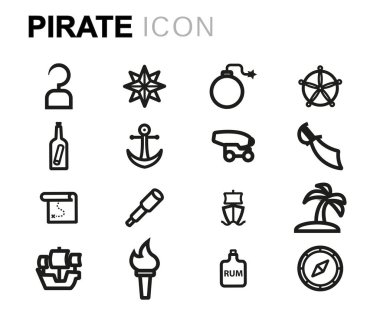 Vektör hat korsan Icons set