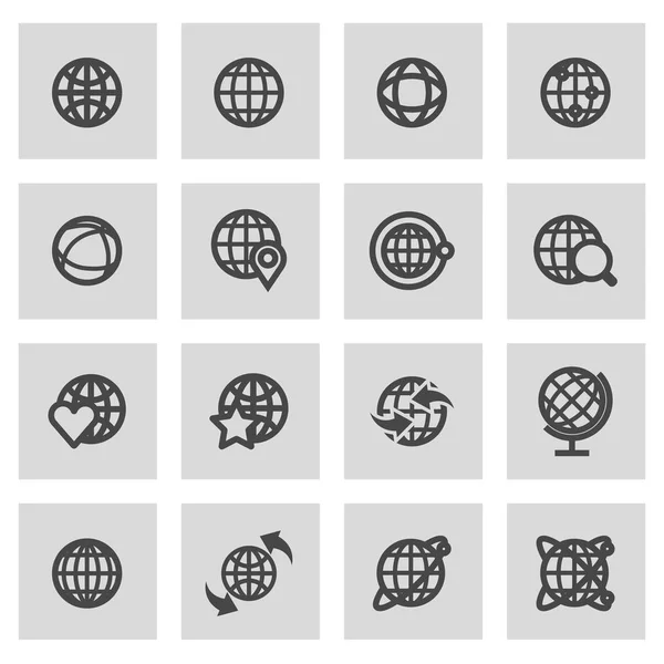 Vector lijn globe icons set — Stockvector
