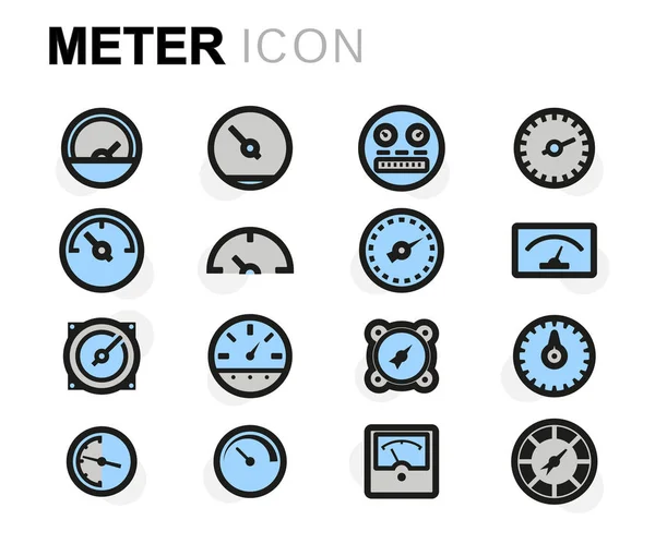Vector vlakke meter icons set — Stockvector