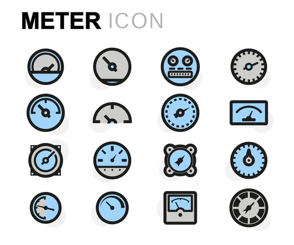 ベクトル フラット メーター アイコンを設定 — ストックベクタ