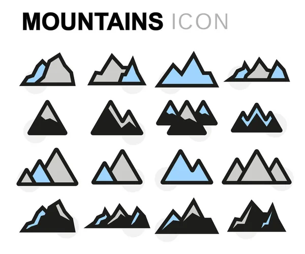 Zestaw ikon płaskie góry wektor — Wektor stockowy