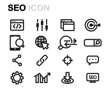 Vektör hat seo Icons set