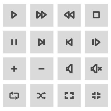 Vektör çizgi medya oynatıcı Icons set