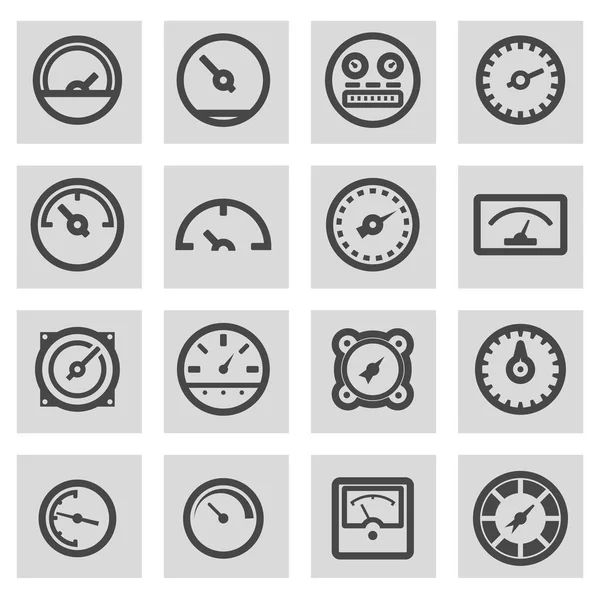 Vector line meter icons set — Stock Vector