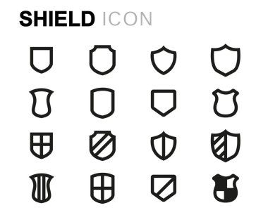 Vektör hat kalkan Icons set
