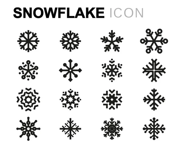 Linea vettoriale set icone fiocco di neve — Vettoriale Stock