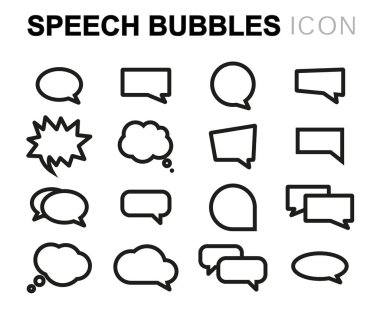Vektör hat konuşma kabarcıklar Icons set