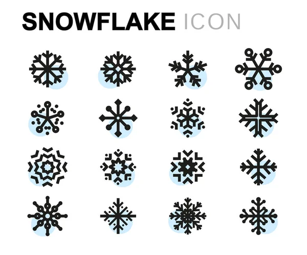 Vector platte sneeuwvlok icons set — Stockvector