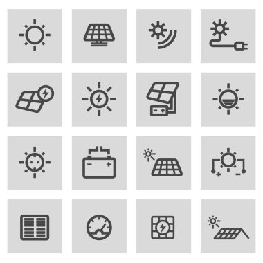 Vektör hat güneş enerjisi Icons set