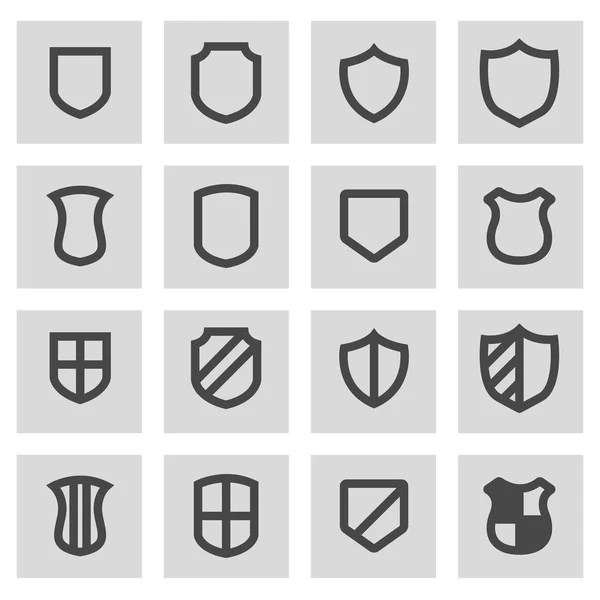 Vektor Line Shield Icons gesetzt — Stockvektor