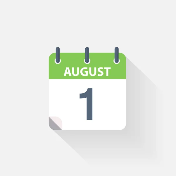 1 icono del calendario de agosto — Vector de stock