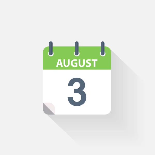 3 augustus kalenderpictogram — Stockvector