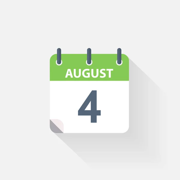 4 augustus kalenderpictogram — Stockvector