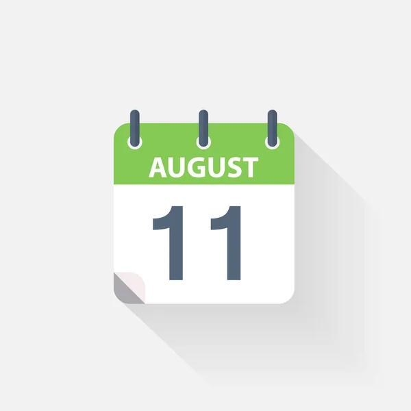 11 августа значок календаря — стоковый вектор
