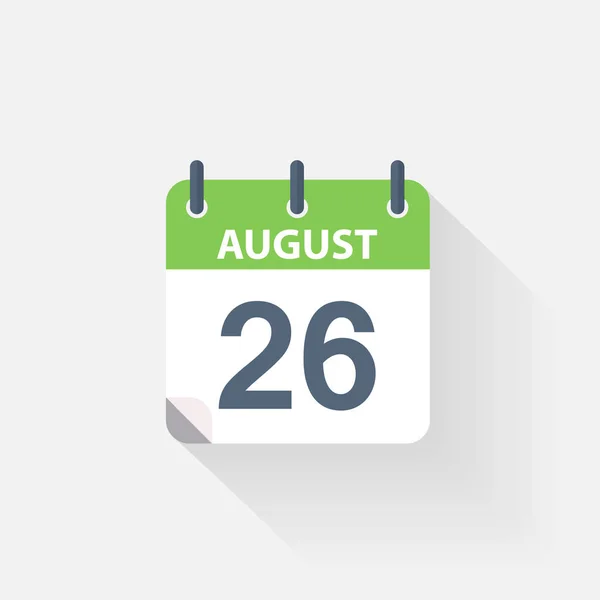 26 augusztus naptár ikonra — Stock Vector