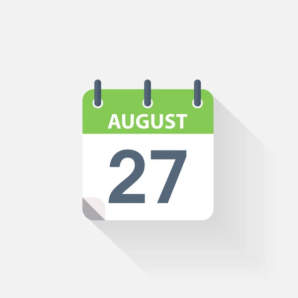 27 augusztus naptár ikonra — Stock Vector