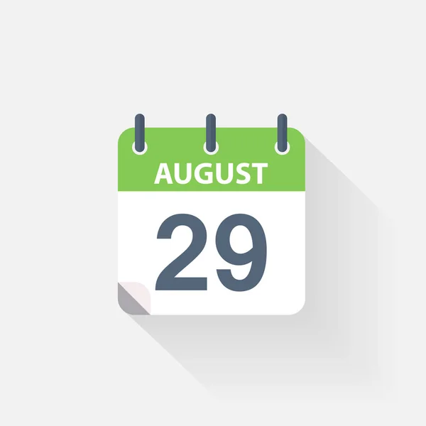 29 augusztus naptár ikonra — Stock Vector