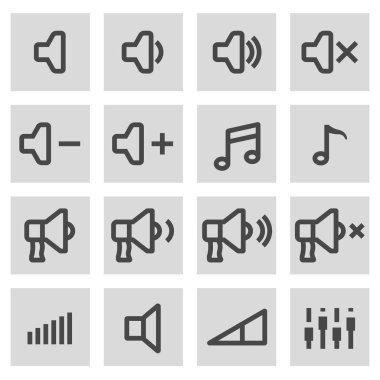 Vektör hat hoparlör Icons set