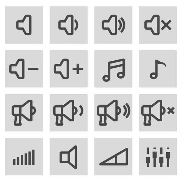 Conjunto de iconos de altavoz de línea vectorial — Archivo Imágenes Vectoriales