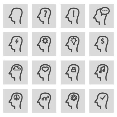 Vektör hat düşünceler Icons set