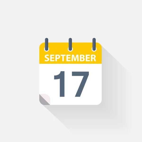 17. září kalendář ikona — Stockový vektor