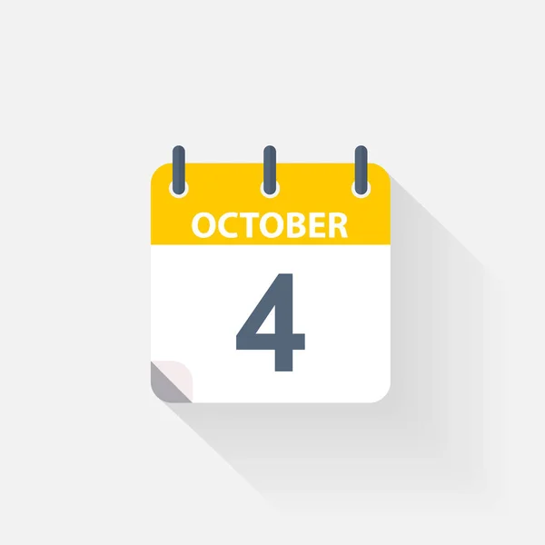 4 ottobre icona del calendario — Vettoriale Stock