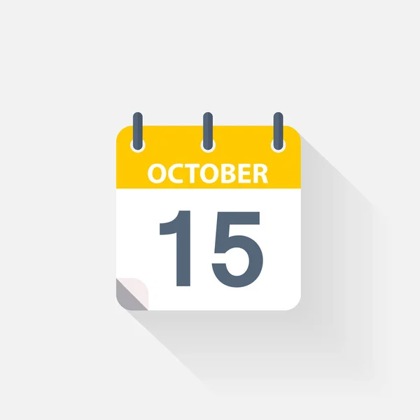 Εικονίδιο ημερολογίου 15 Οκτωβρίου — Διανυσματικό Αρχείο