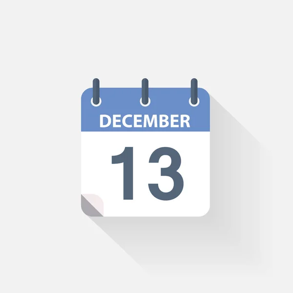 13 diciembre calendario icono — Archivo Imágenes Vectoriales