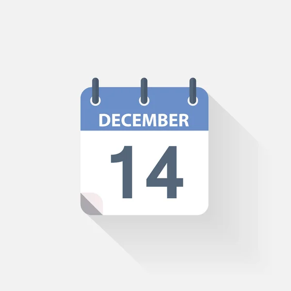 Het pictogram van de kalender van 14 december — Stockvector