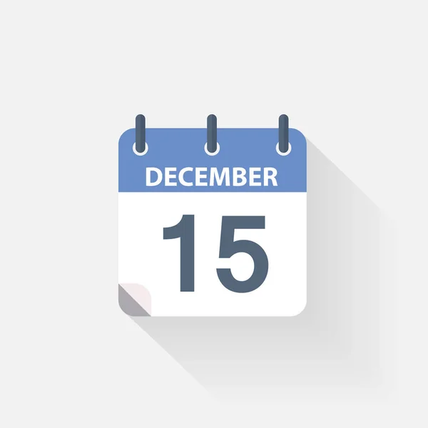 Het pictogram van de kalender van 15 december — Stockvector