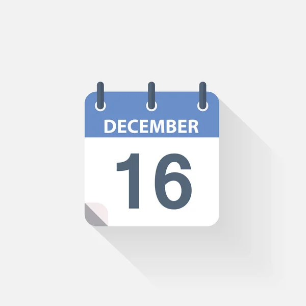 16 diciembre calendario icono — Archivo Imágenes Vectoriales