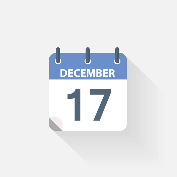 Het pictogram van de kalender van 17 december — Stockvector